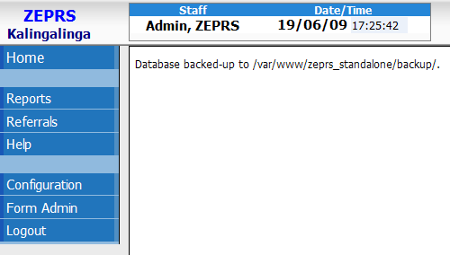 Display of Backup location