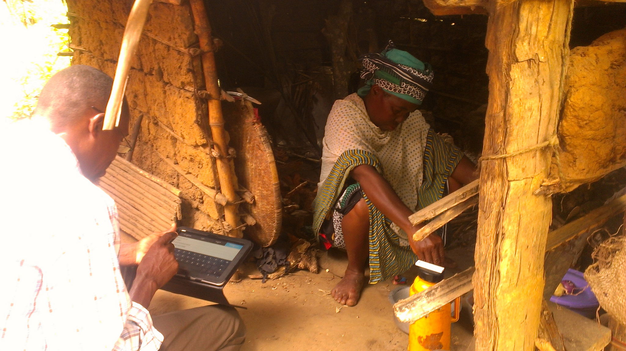 Photo showing Coconut Surveillance being used to collect household data in Zanzibar.
