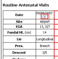 Deleting a Routine Antenatal visit record