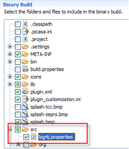 Adding log4j.properties to the build