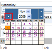 Highlighted in red: Missing "Back" image in calendar widget