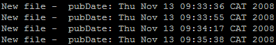 command line view of updates to patient record.