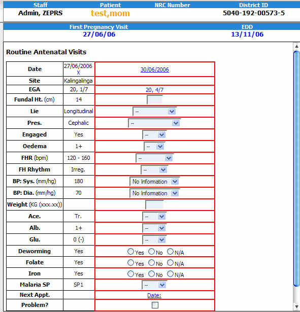 Routine Antenatal Visit