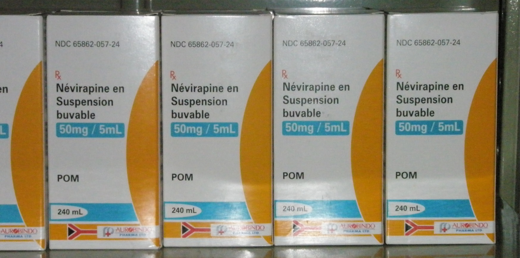 Photo of boxes of Nevirapine waiting to be distributed to ARV patients.