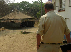 At St. Albert's Mission Hospital in Zimbabwe, patients with HIV receive life-saving medicines at this outpatient clinic. RTI's work aims to build the capacity of this facility and others like it to track patient data. [Photo: Eileen Reynolds]