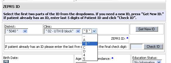 UTH patient id selection
