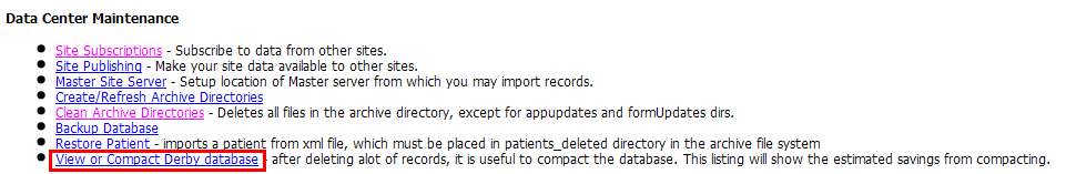 Link to view/compact derby db